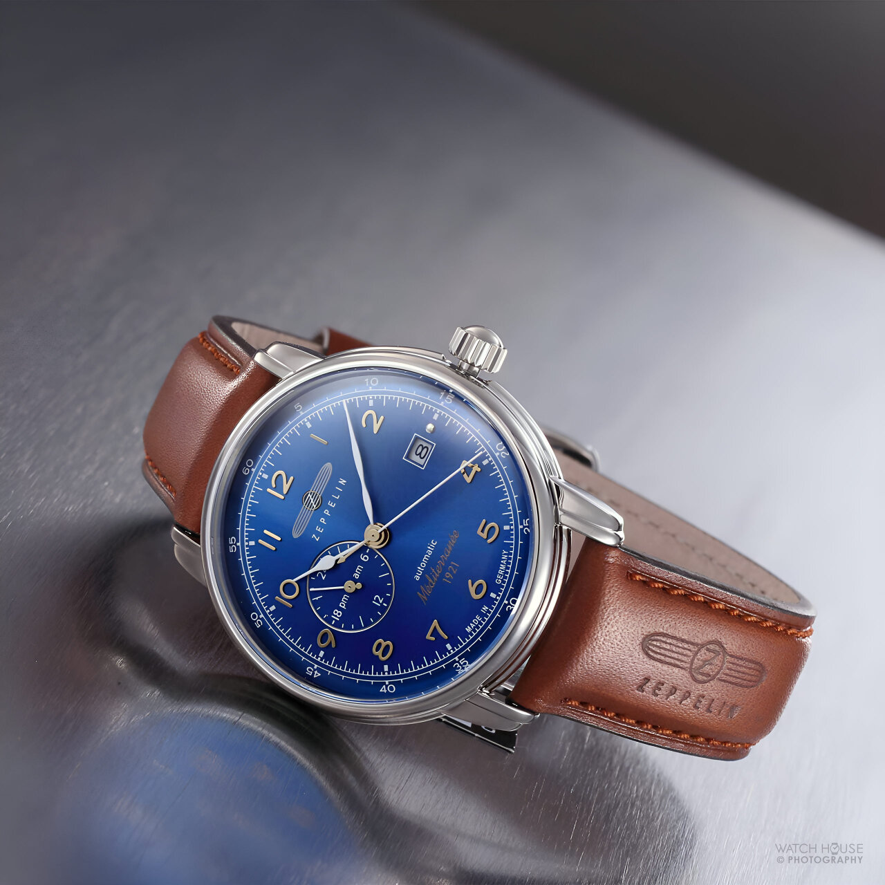 Zeppelin automatic watch 100 years of Mediterranée 9668-3 blue