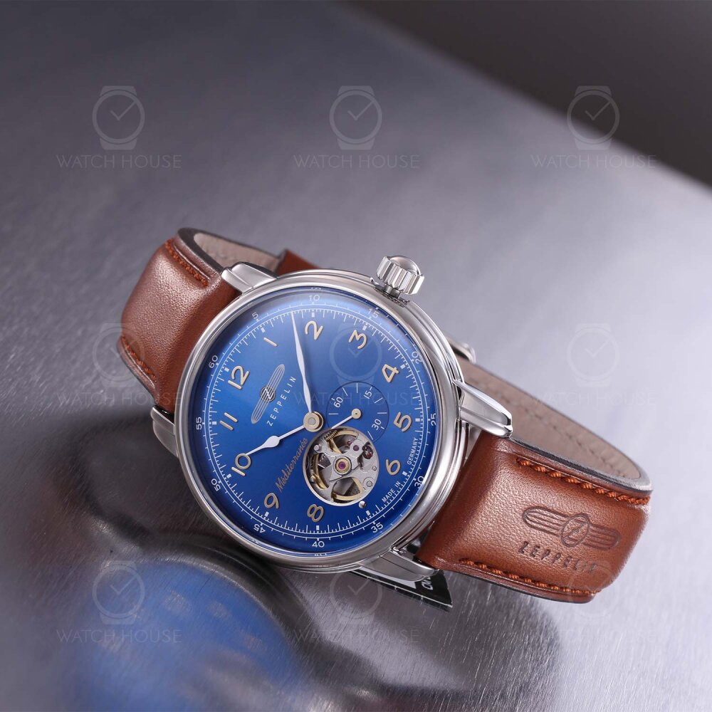 Zeppelin Automatikuhr 100 Jahre Mediterranée  9666-3 Blau