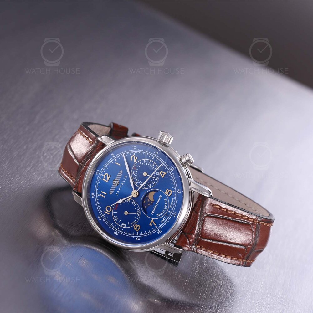 Zeppelin Mediterranée Mondphase 35mm 9637-5 Blau