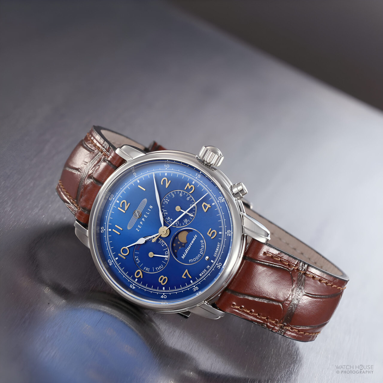 Zeppelin Mediterranée moon phase 41mm 9636-3 blue