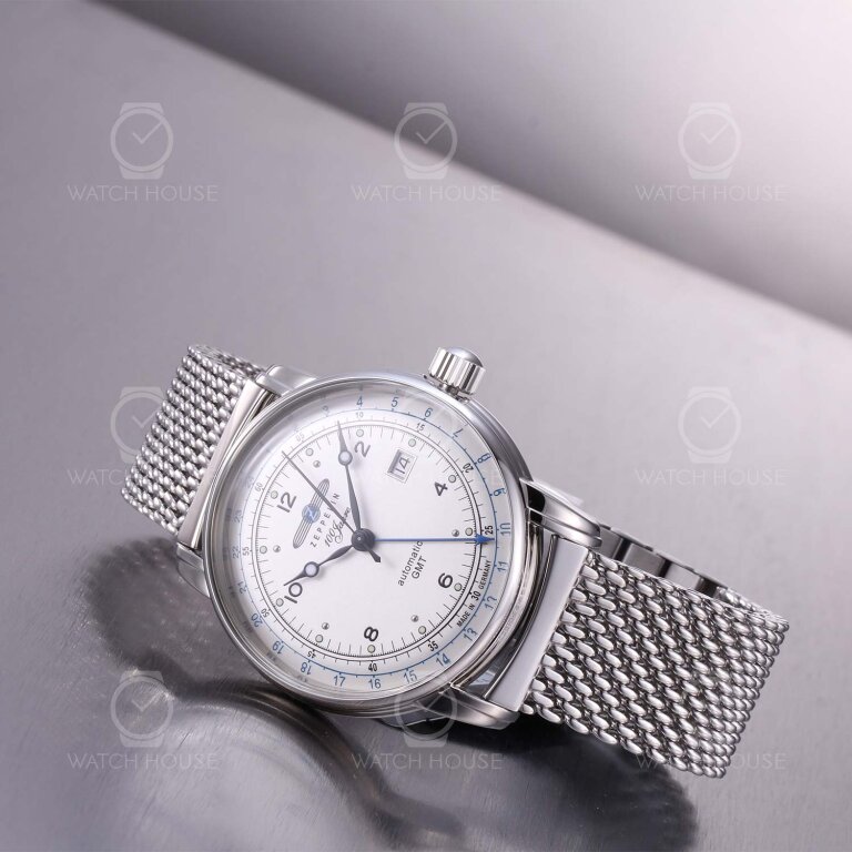Zeppelin 100 years GMT automatic watch 8666m-1 silver
