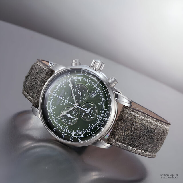 Zeppelin 100 years Alarm Chronograph 8680-4 green
