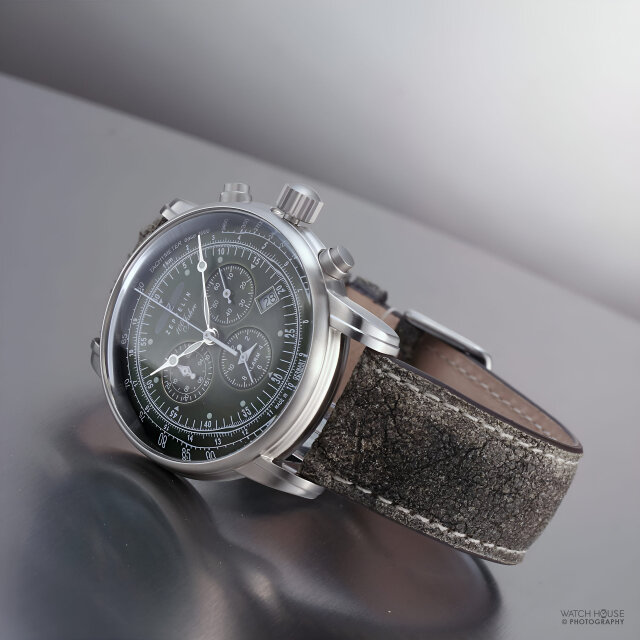 Zeppelin 100 years Alarm Chronograph 8680-4 green