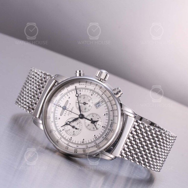 Zeppelin 100 years chronograph 7680m-1 silver