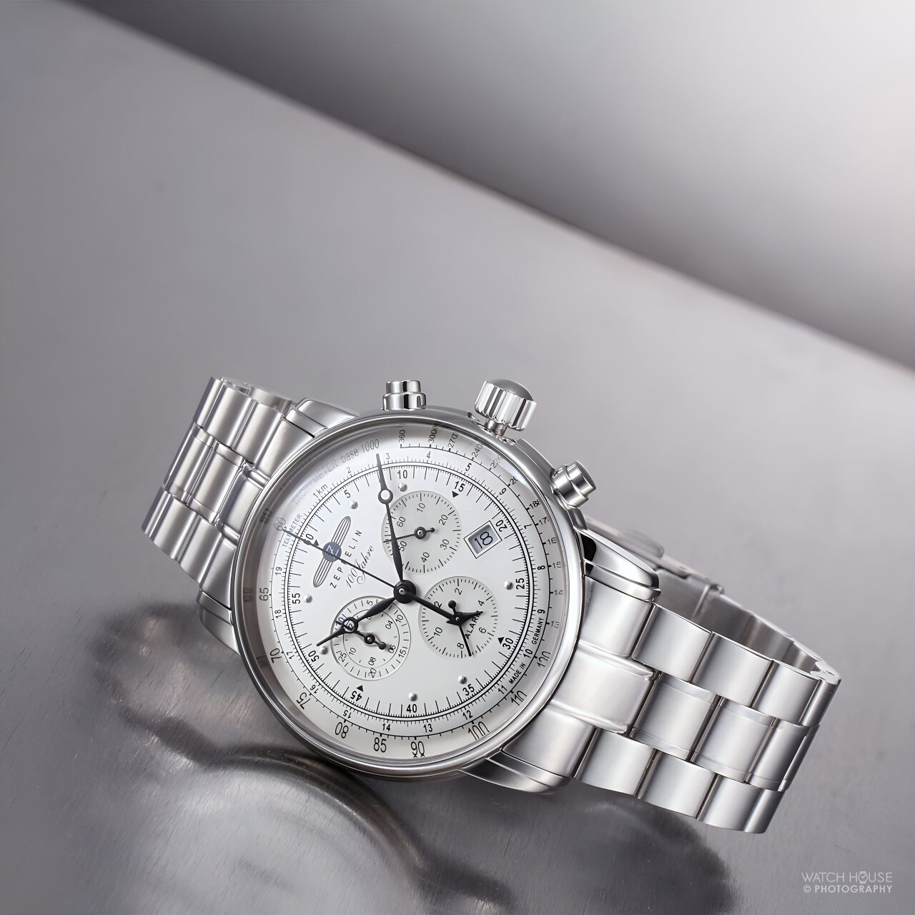Zeppelin 100 years chronograph 7680MB-1 silver