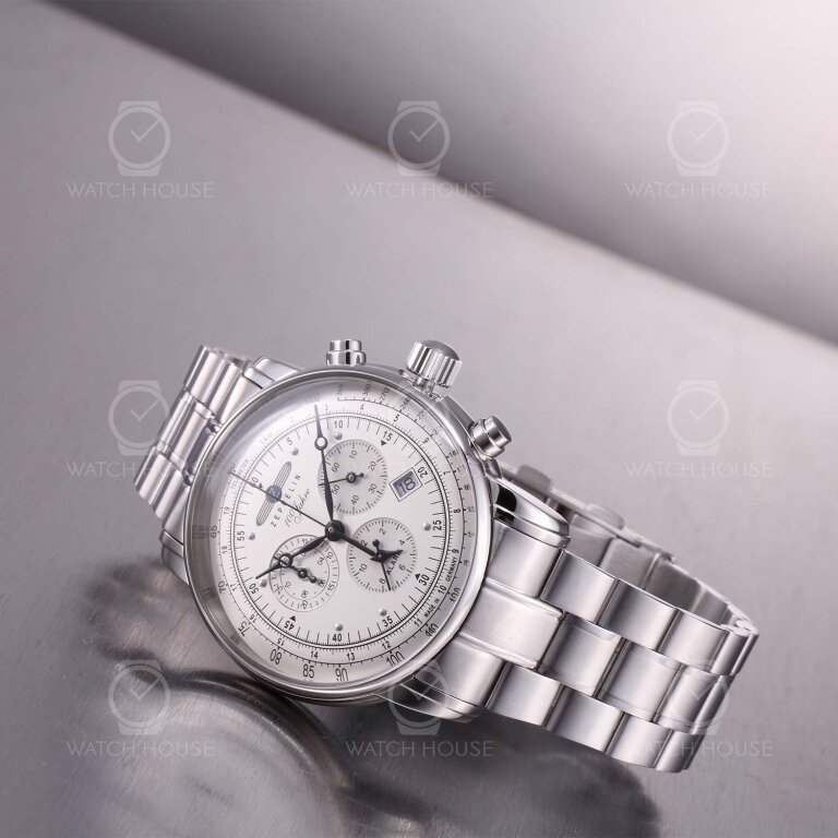 Zeppelin 100 years chronograph 7680MB-1 silver