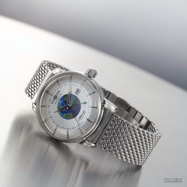 Zeppelin Atlantic GMT automatic watch 8468m-1 silver