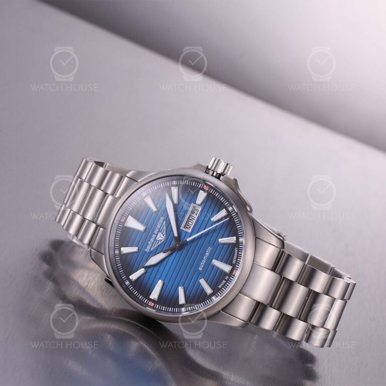 Bauhaus Aviation Iron Annie Automatikuhr 2862M-3 Blau