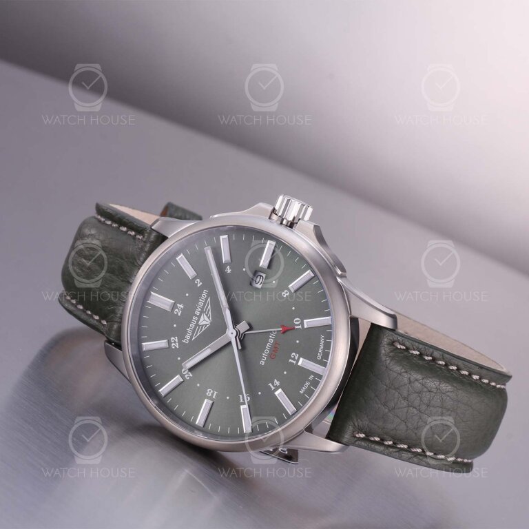 Bauhaus Aviation Titanium Automatikuhr 2868-4 Dunkelgrün