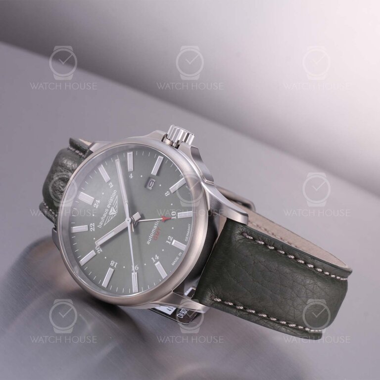 Bauhaus Aviation Titanium Automatikuhr 2868-4 Dunkelgrün