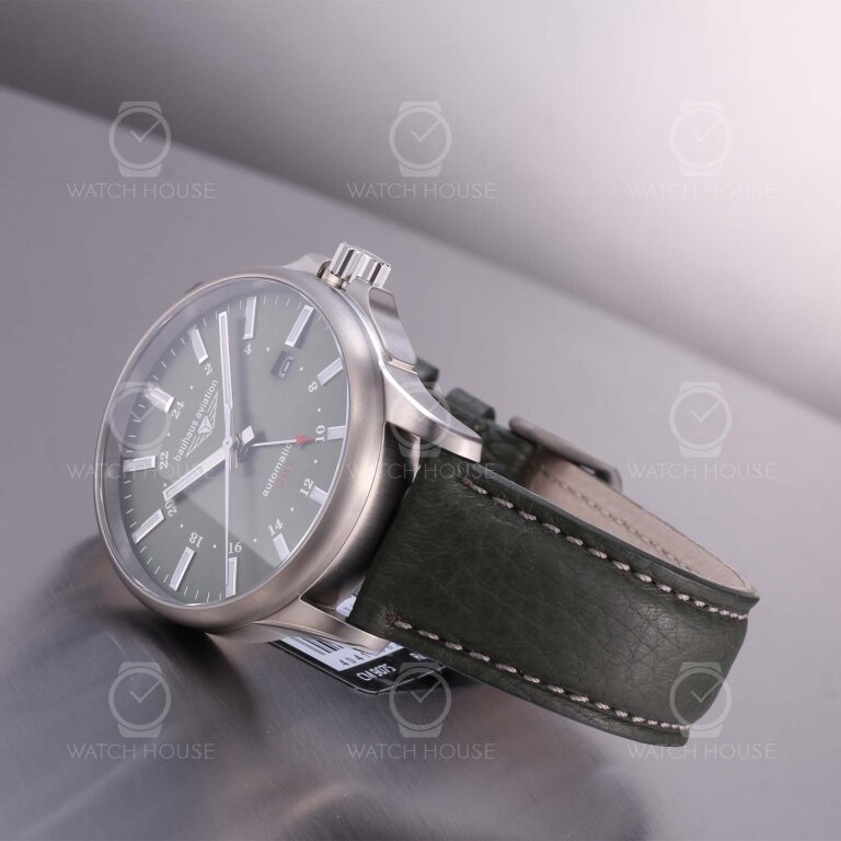 Bauhaus Aviation Titanium Automatikuhr 2868-4 Dunkelgrün