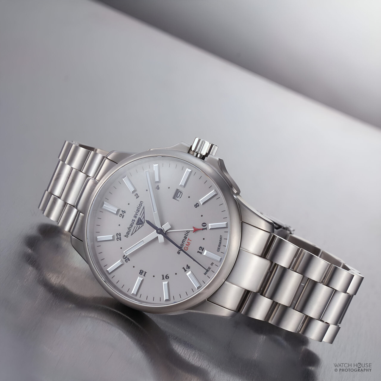 Bauhaus Aviation GMT Automatikuhr 2868M-5 Titan Beige