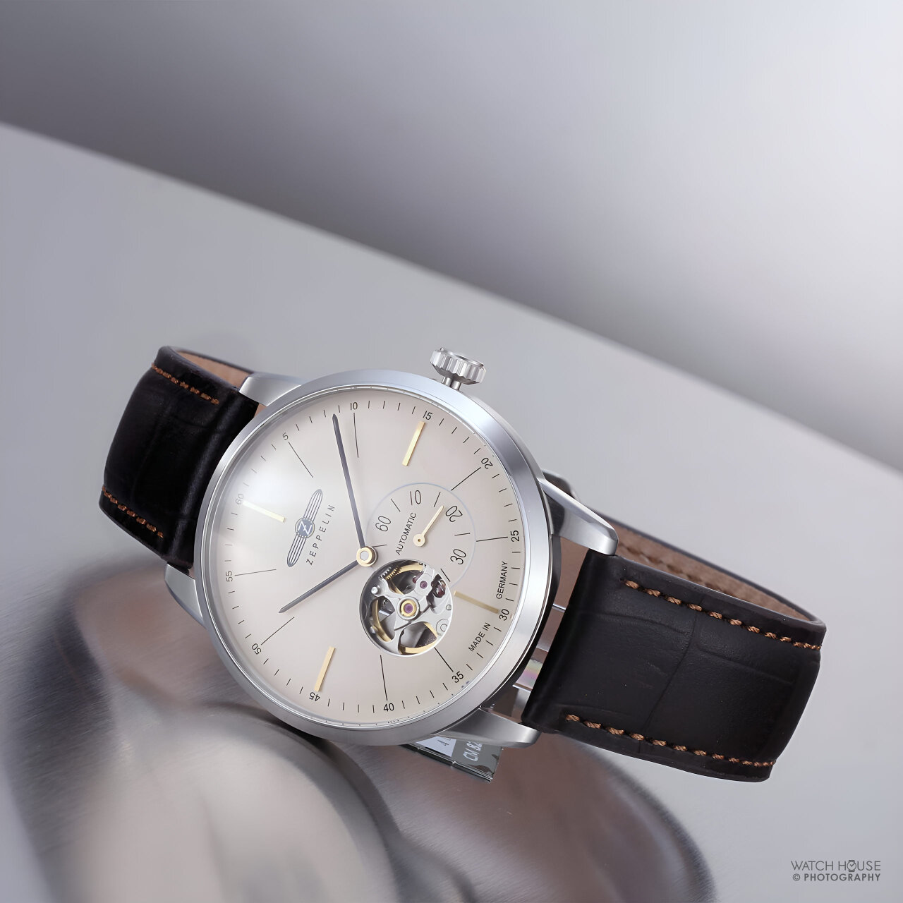 Zeppelin Flatline automatic watch 7364-5 Ivory