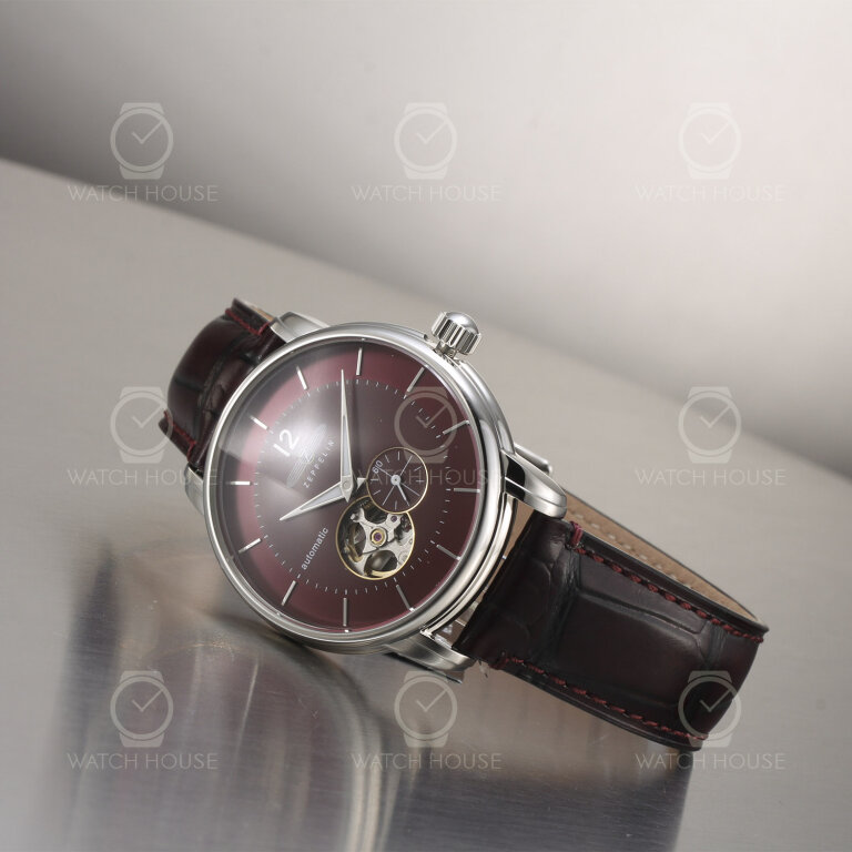 Zeppelin LZ 120 Bodensee Automatikuhr 8166-5 Dunkelrot