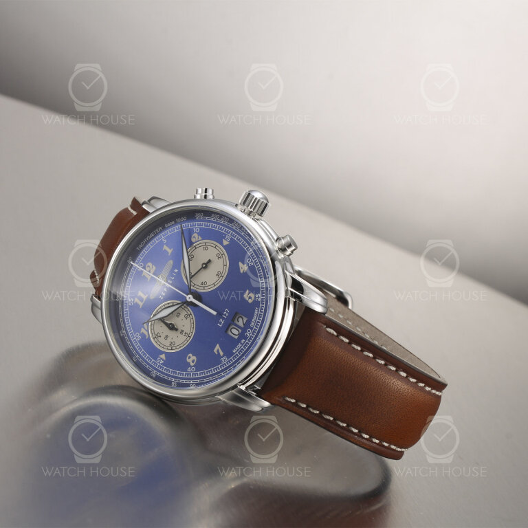 Zeppelin LZ 127 Graf Zeppelin  Herrenuhr 8684-3 Blau-Beige