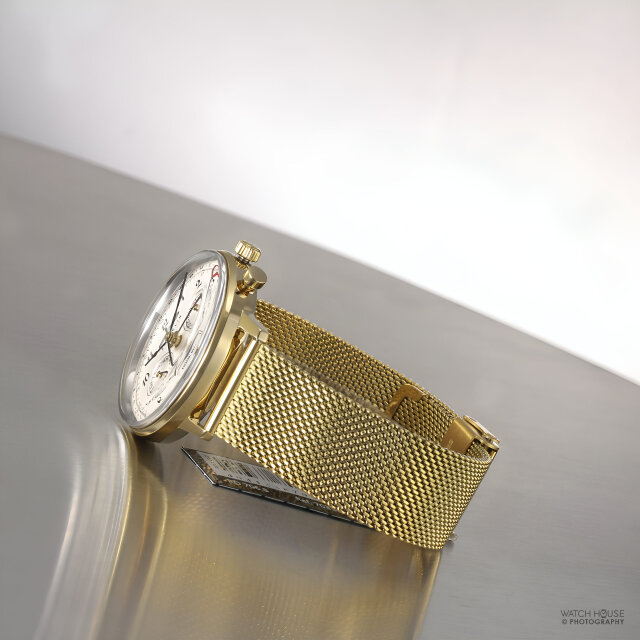Zeppelin LZ 129 Hindenburg moon phase women 7039M-1 Gold-Silver