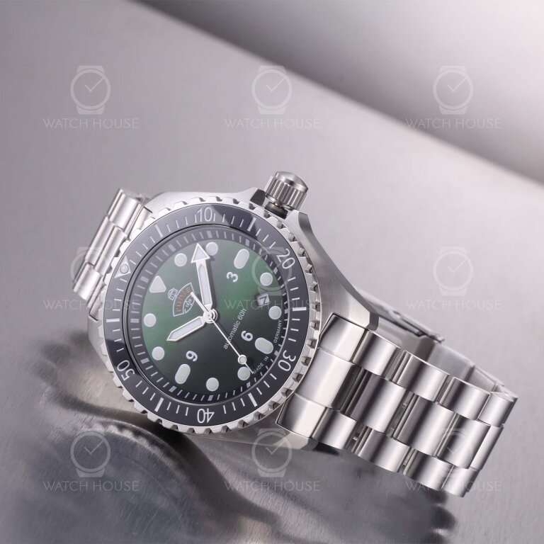 Ruhla 1929 DIVER Set - 4960M-4 Minentaucher Automatikuhr Grün