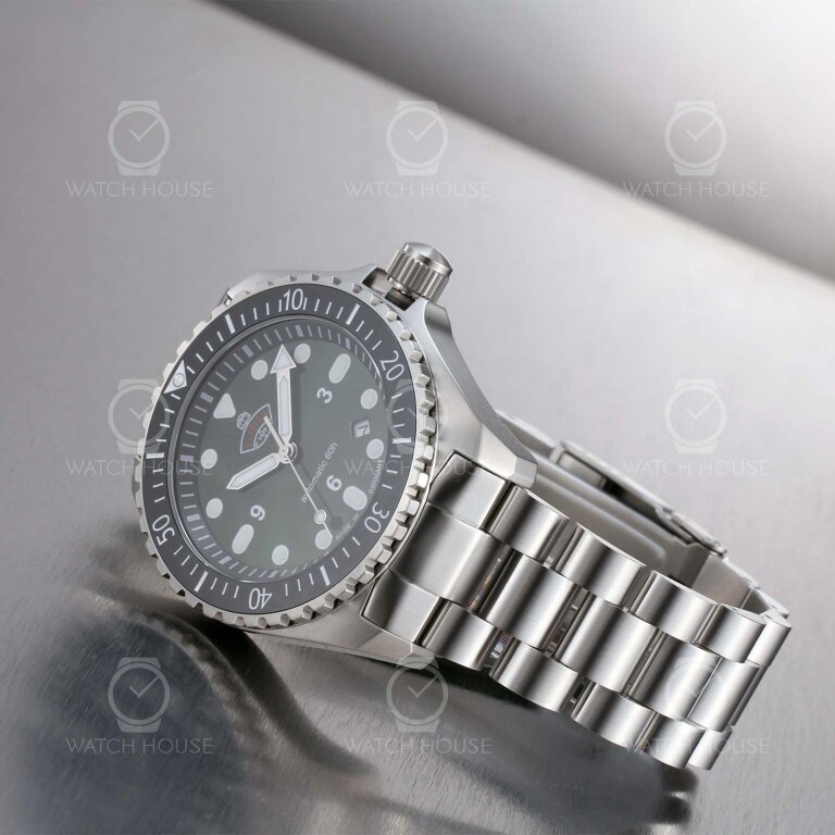 Ruhla 1929 DIVER Set - 4960M-4 Minentaucher Automatikuhr Grün