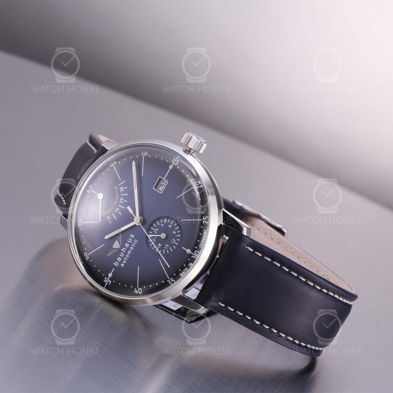 Bauhaus Automatikuhr Dessau 2060-4 Kaliber P9132 Blau