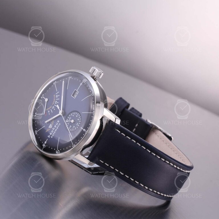 Bauhaus Automatikuhr Dessau 2060-4 Kaliber P9132 Blau