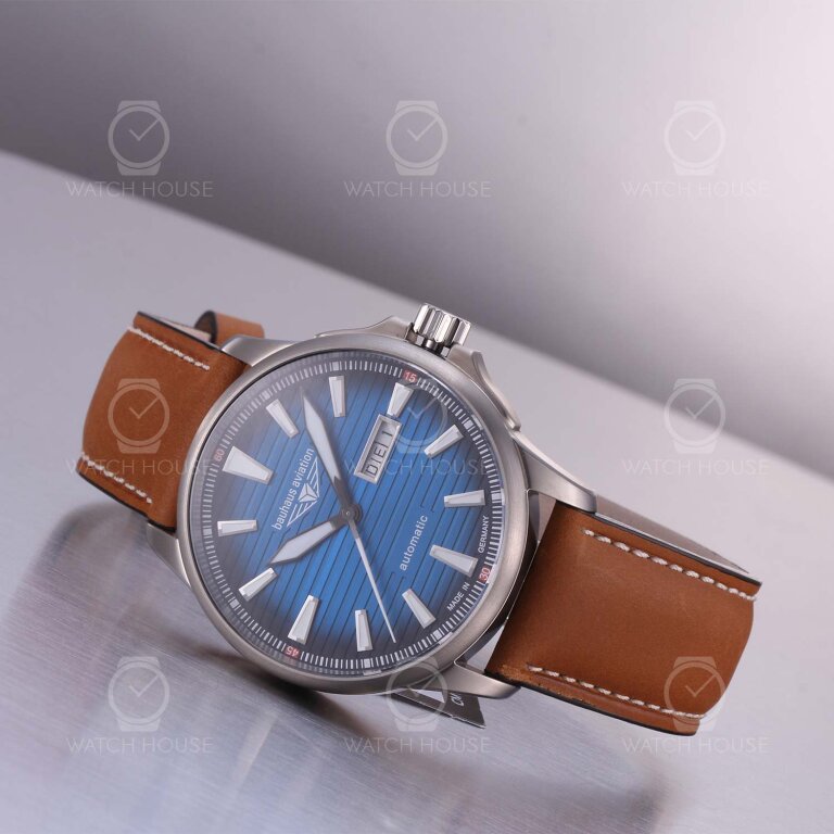 Bauhaus Aviation Iron Annie Automatikuhr 2862-3 Blau