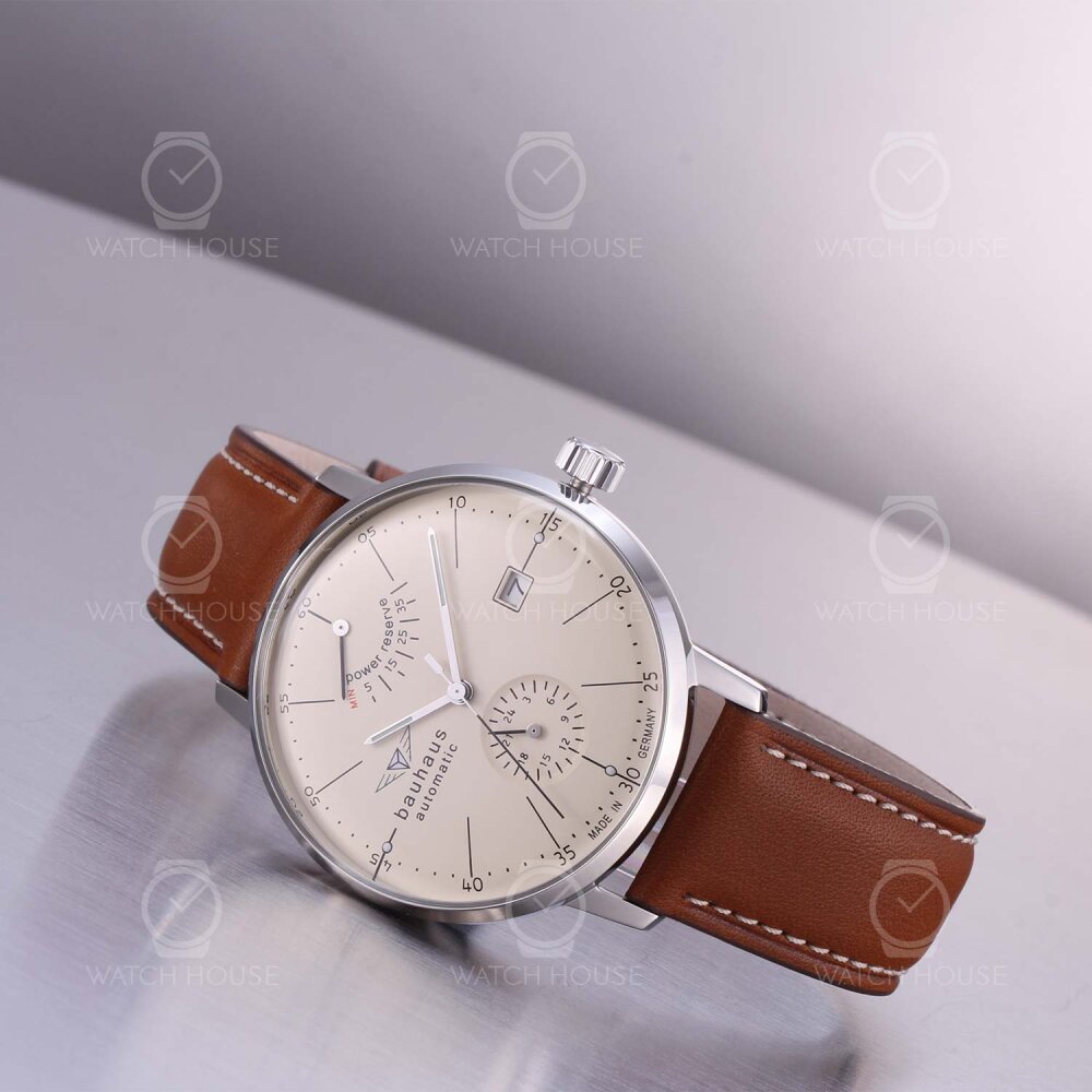 Bauhaus Automatikuhr Dessau 2060-5 Kaliber P9132 Beige