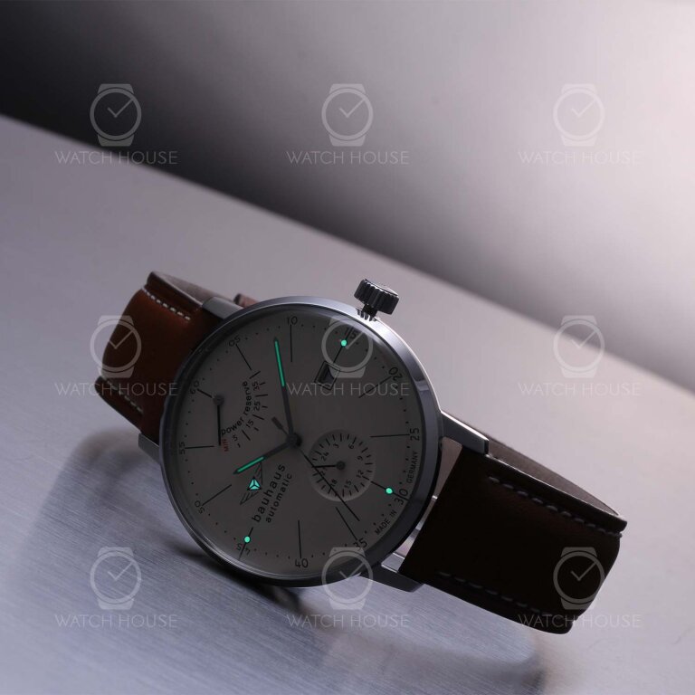 Bauhaus Automatikuhr Dessau 2060-5 Kaliber P9132 Beige