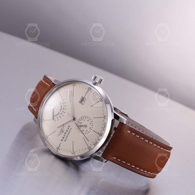 Bauhaus Automatikuhr Dessau 2060-5 Kaliber P9132 Beige