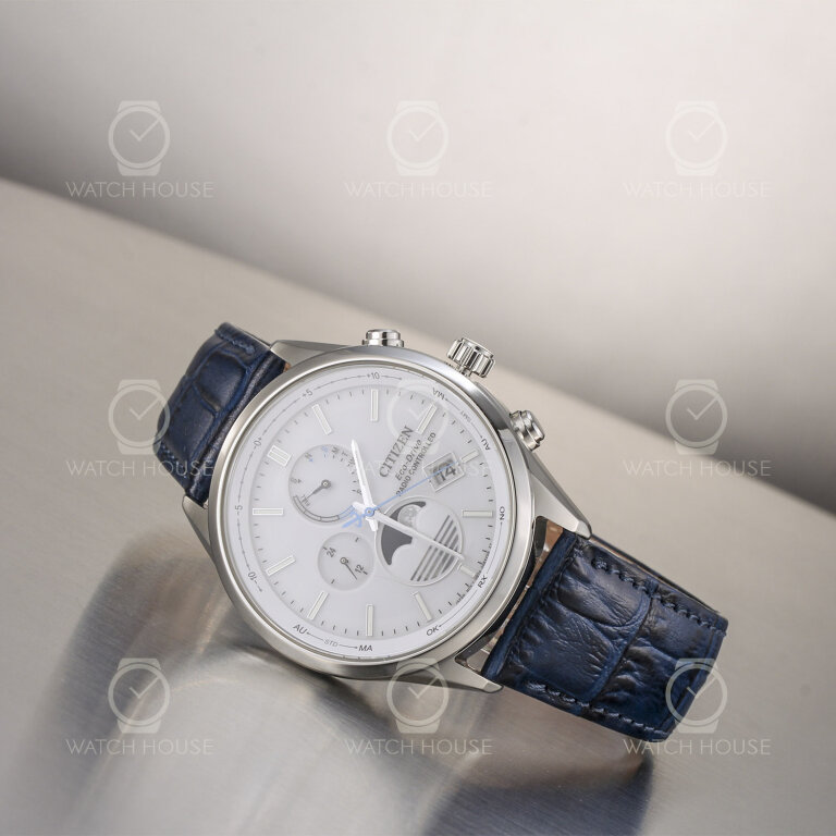 Citizen Attesa Funk-Mondphase BY1030-09A Silber-Weiß