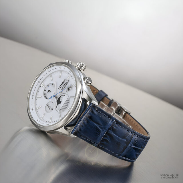 Citizen Attesa Funk-Mondphase BY1030-09A Silber-Weiß