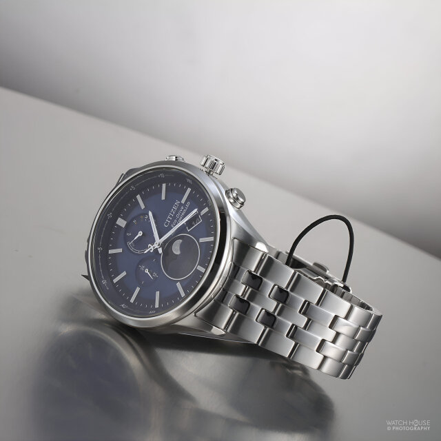 Citizen Attesa radio controlled moon phase BY1030-50L silver-blue