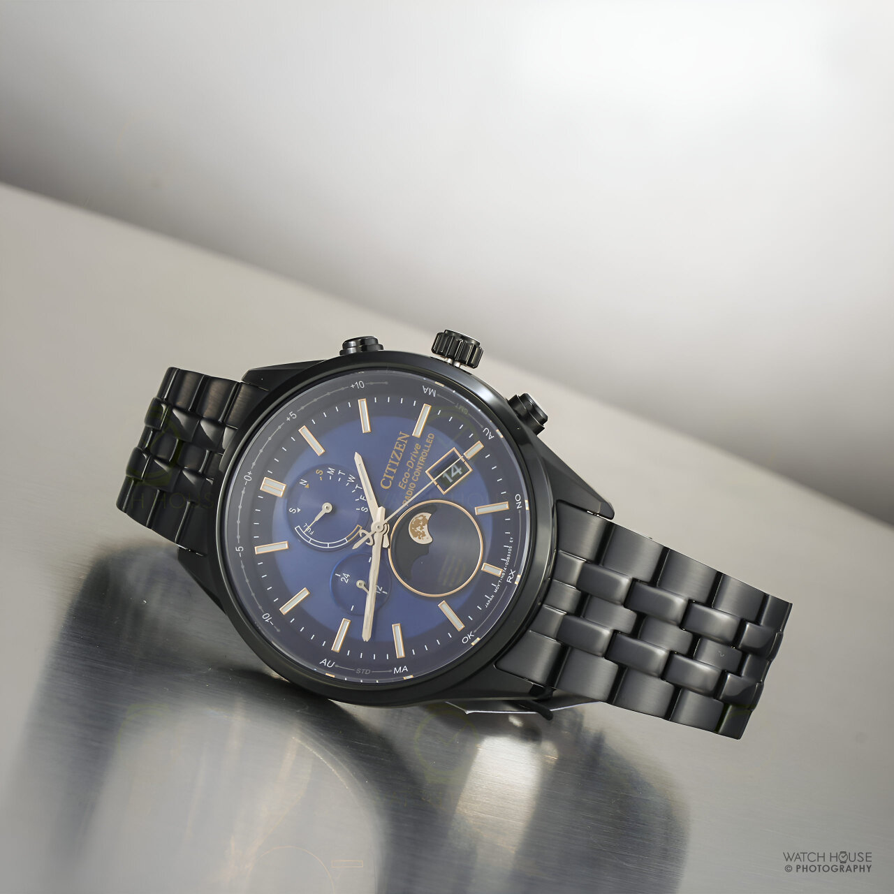 Citizen Attesa Funk-Mondphase BY1035-56L Schwarz-Blau