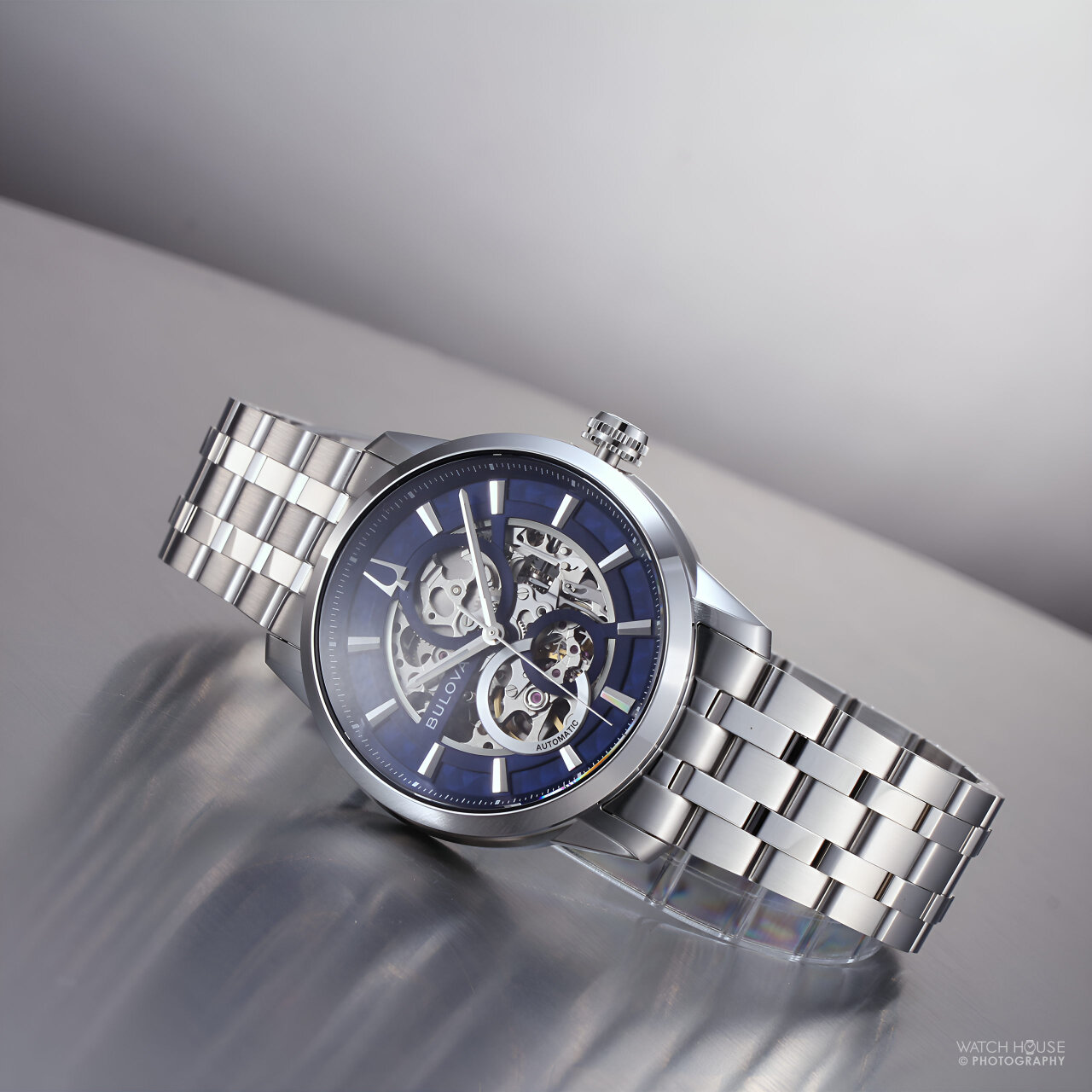 Bulova Sutton Skelettierte Automatik 96A331 Blau