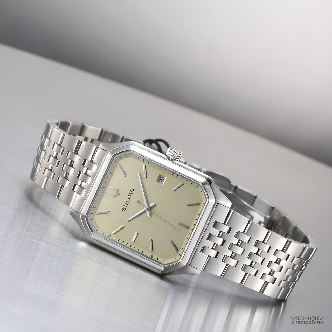 Bulova Classic Tony Bennett Square 96B471 Stahl-Champagner