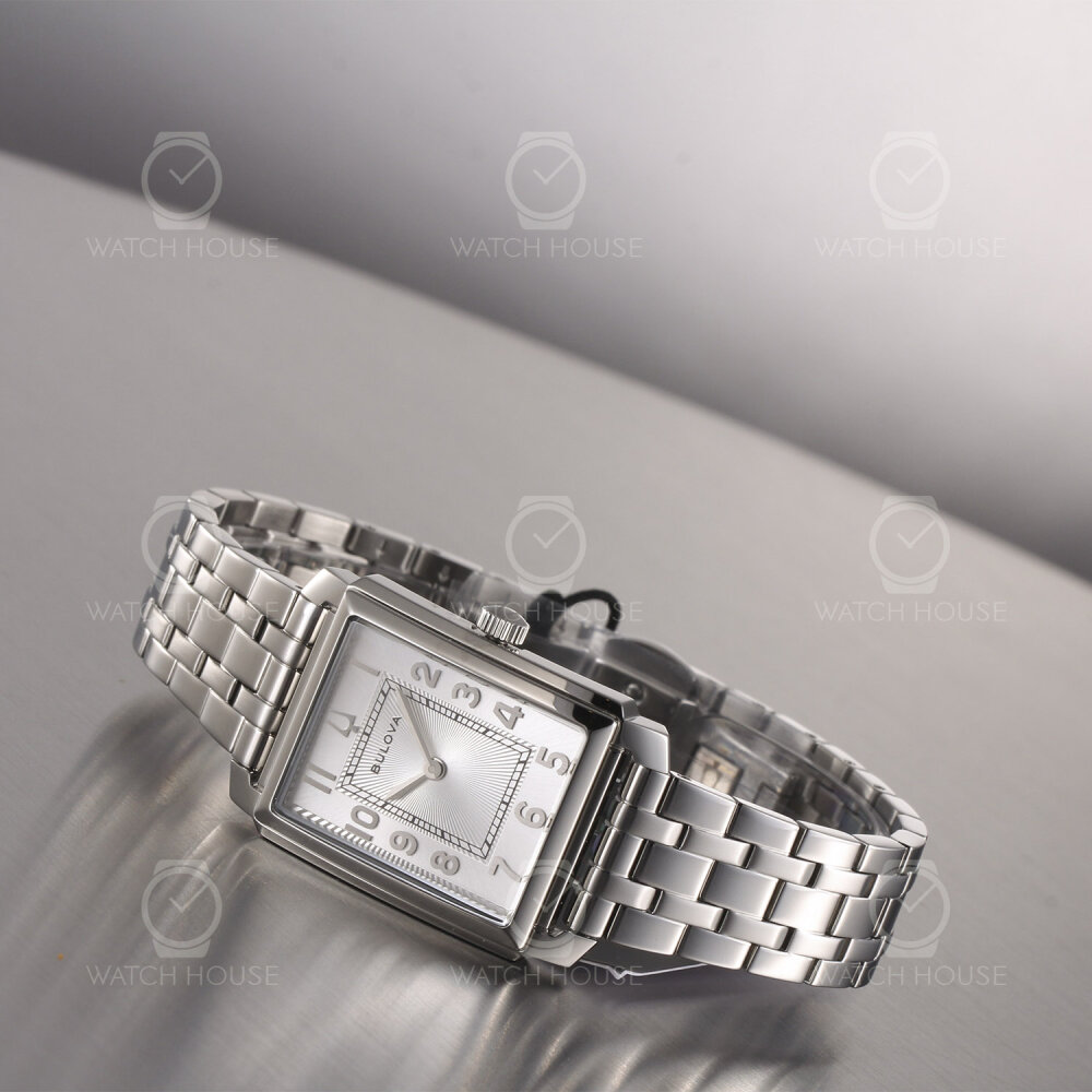 Bulova Classic Damenuhr Square 96L349 Stahl-Silber