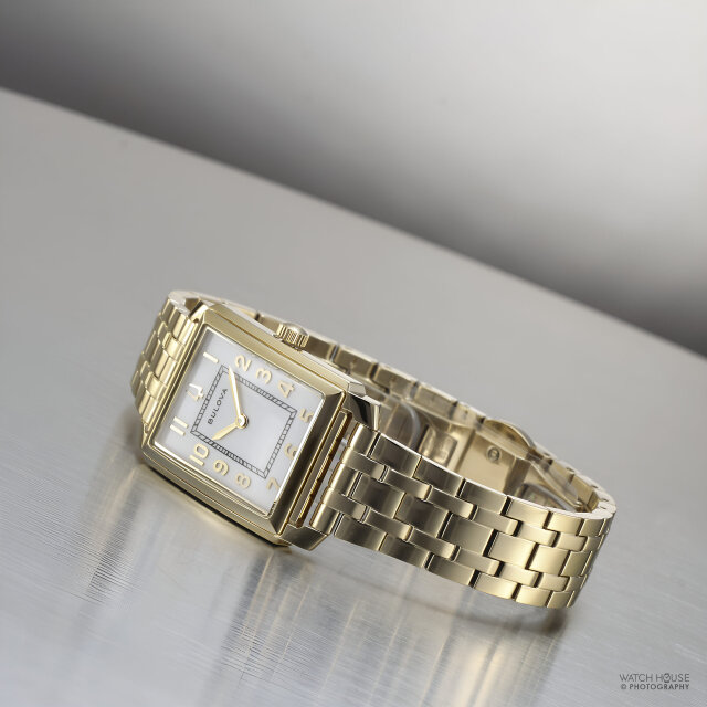 Bulova Classic Womens Watch Square 97L186 Gold-White