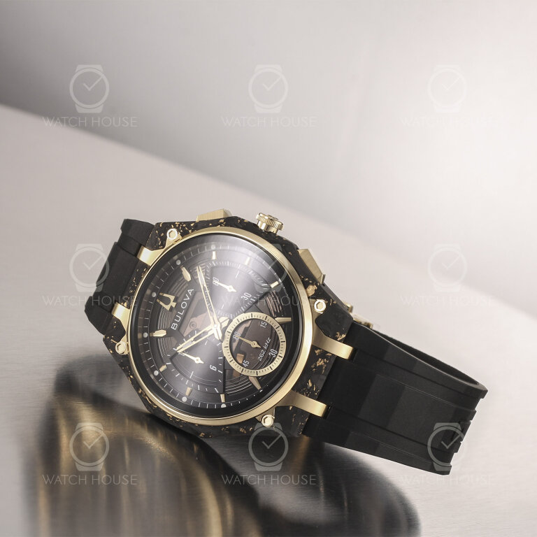 Bulova Curv Carbon Gold Precisionist 98A328 150J....