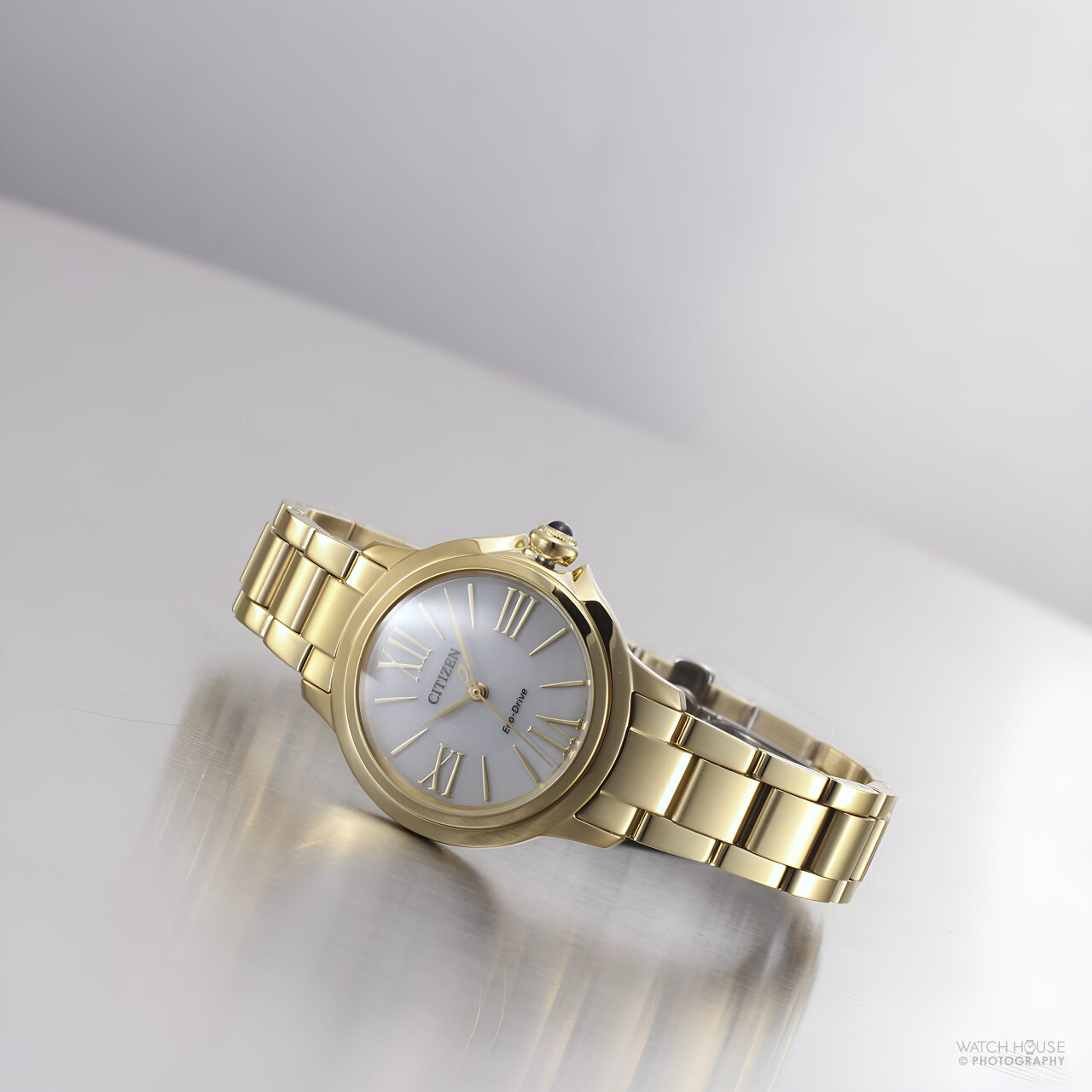 Citizen L Damenuhr Eco-Drive Cabochon Gold-Perlmutt EM1162-52A