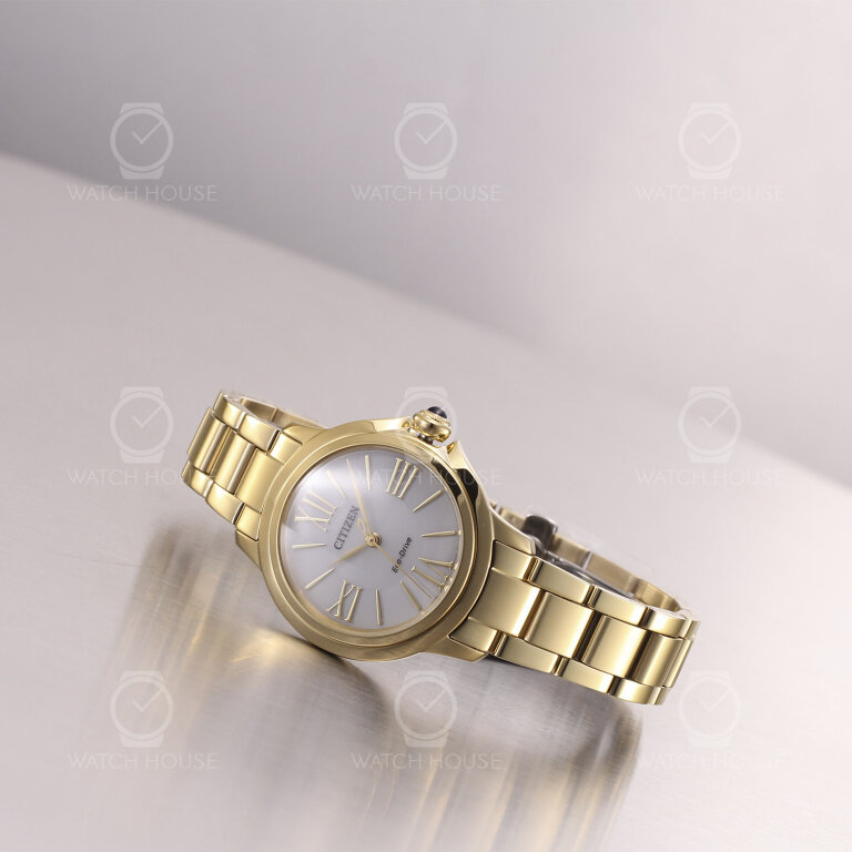 Citizen L Damenuhr Eco-Drive Cabochon Gold-Perlmutt...