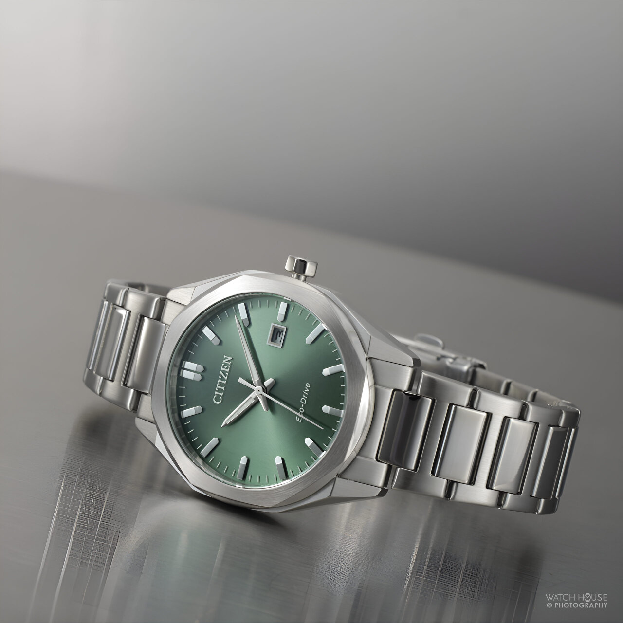 Citizen BM7620-83Y Eco-Drive Sports Octagon Men's Watch Steel-Green