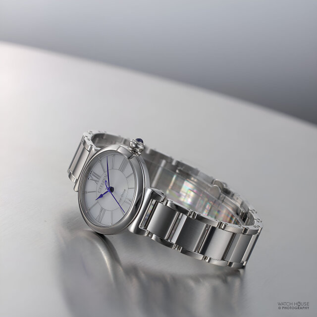 Citizen Damen Diamant Eco-Drive EM1070-83A Stahl-Weiß