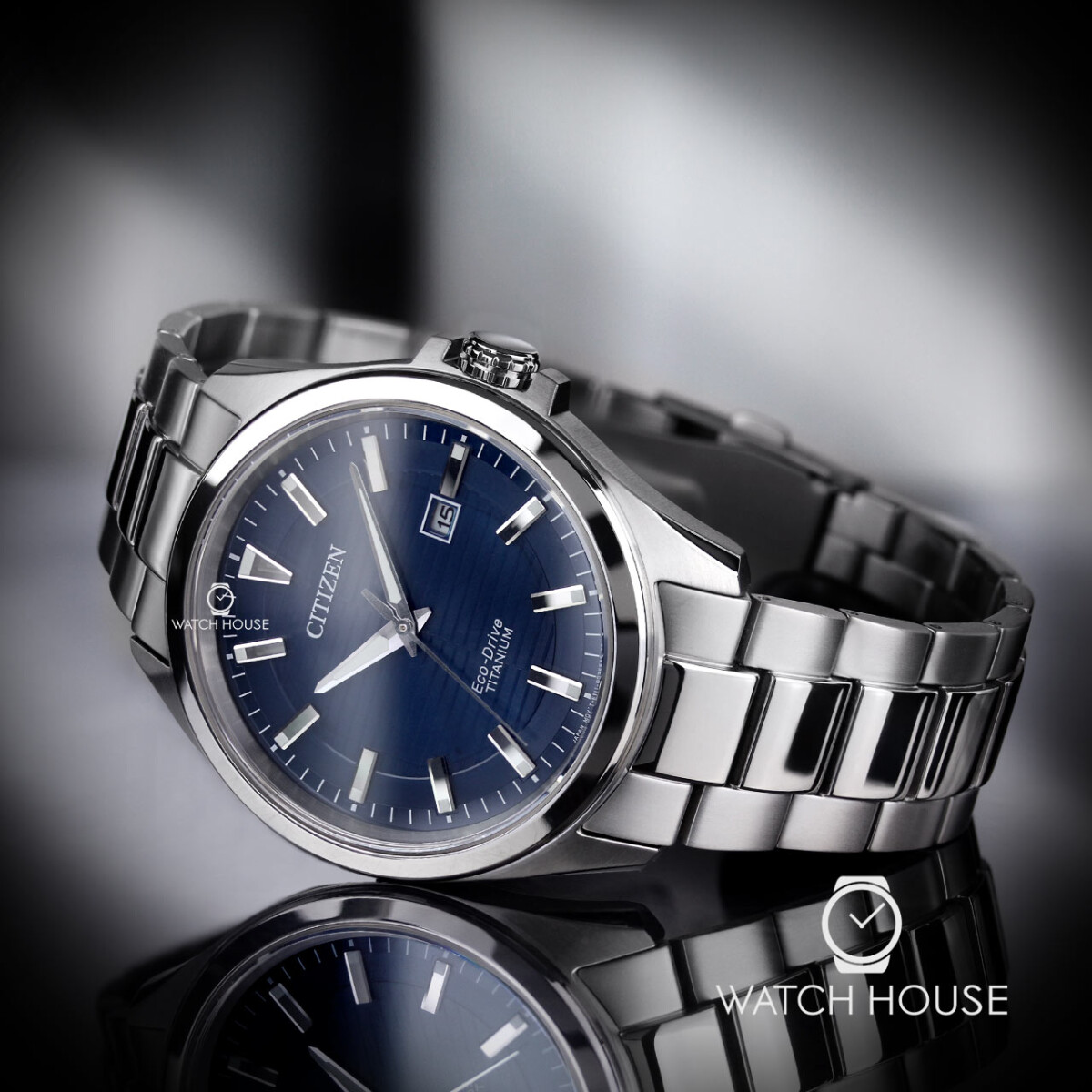 Citizen Elegant BM7470-84L titanium men's watch in blue