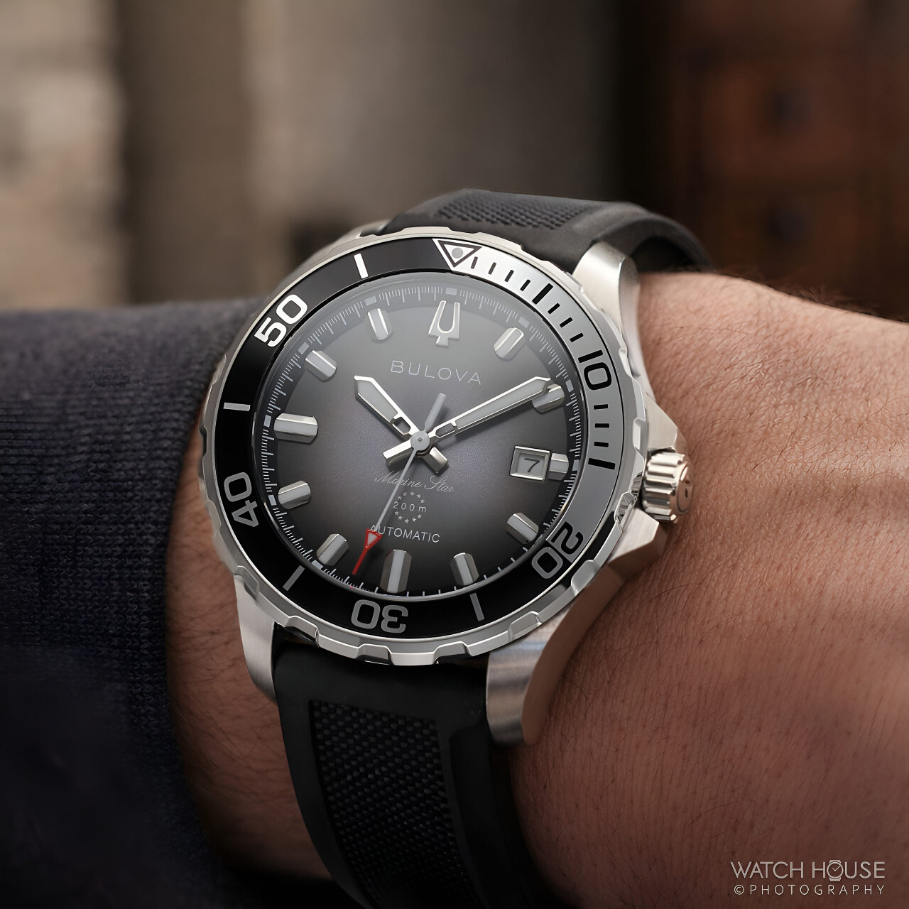 Bulova Marine Star Automatikuhr 98B465 Schwarz