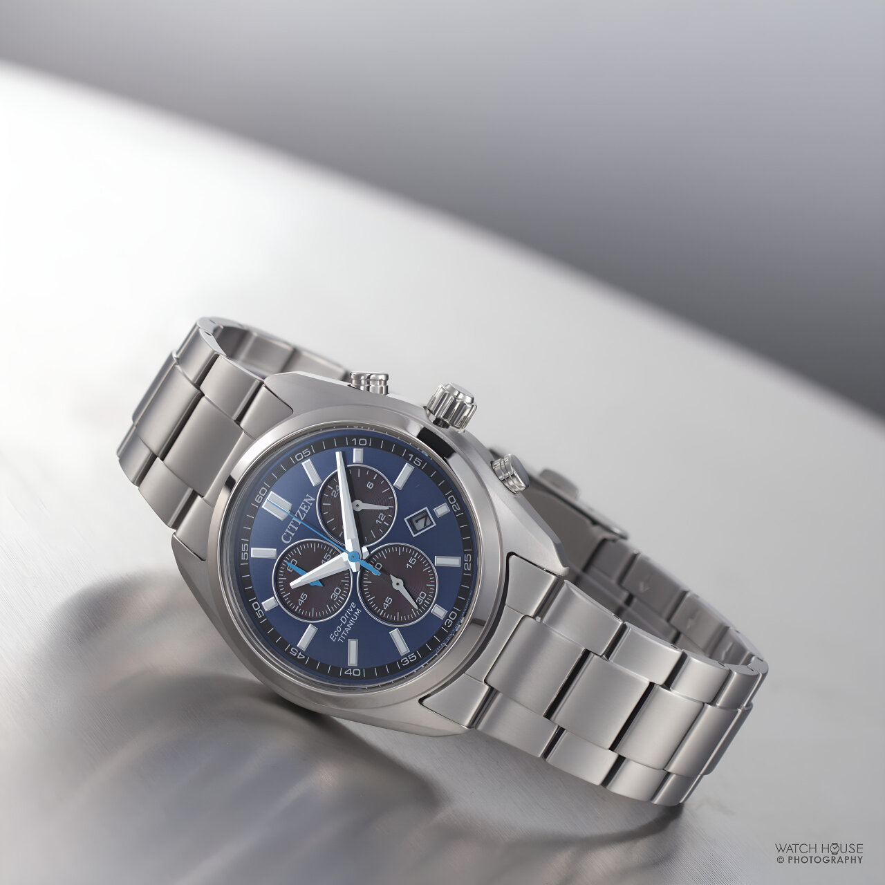Citizen Eco Drive Mens Chronograph AT2590-59L Blue