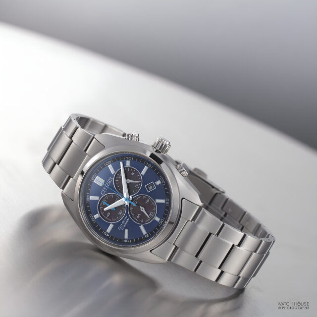 Citizen Eco Drive Mens Chronograph AT2590-59L Blue