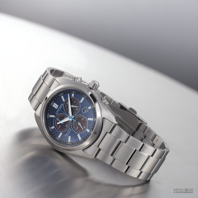 Citizen Eco Drive Mens Chronograph AT2590-59L Blue