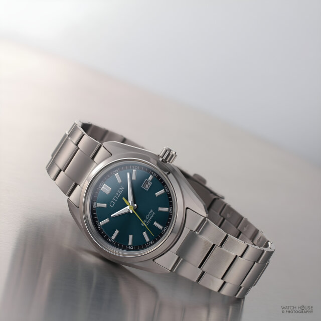 Citizen Eco-Drive mens watch Super Titanium AW1900-50X green