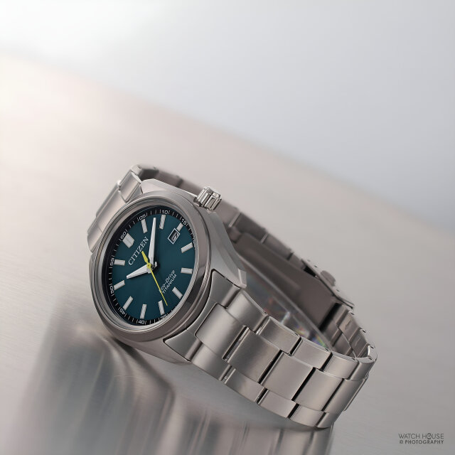 Citizen Eco-Drive mens watch Super Titanium AW1900-50X green