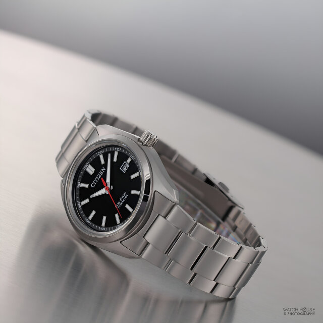 Citizen Eco-Drive mens watch Super Titanium AW1900-50E Schwarz