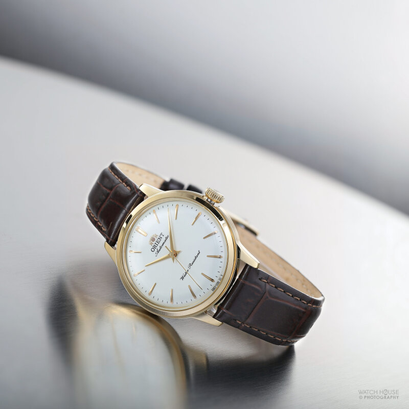 Orient Bambino 36mm RA-BB0101S30B Automatikuhr gold-wei&szlig;